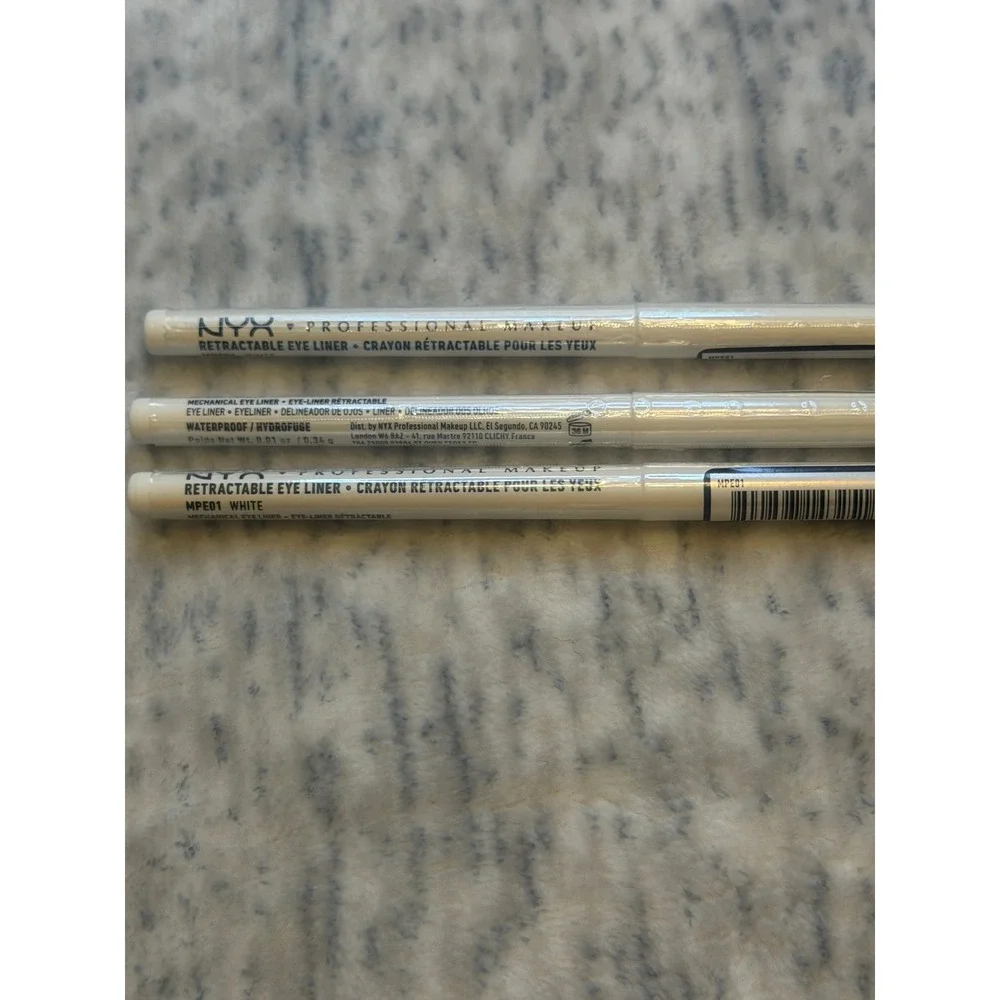 NYX Professional Makeup Mechanical Eye‎ Eyeliner Pencil White 3 Pcs Waterproof